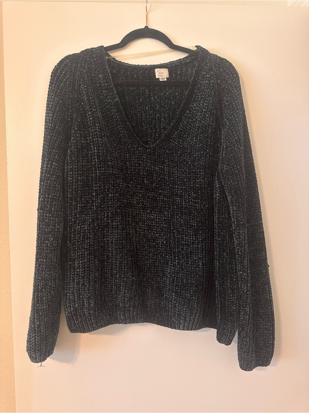 a new day Black Chenille V-Neck Sweater